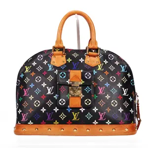 Pre-owned Louis Vuitton Coated Canvas Top Handle Bag Alma GM Multicolor Black Murakami Black 86023499