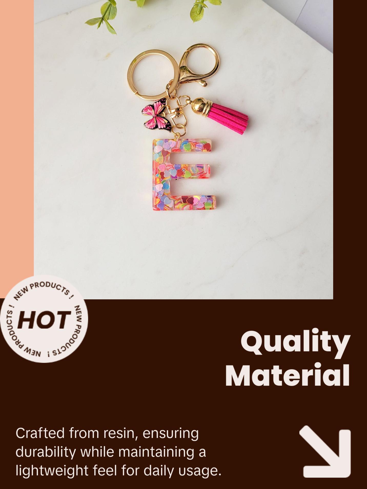 Pink Initial Letter Keychain