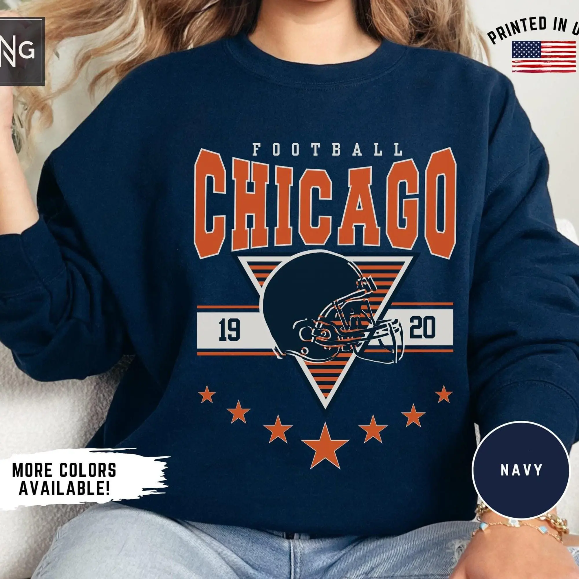 Chicago Football Sweatshirt, Bear Football Gameday Sweatshirt, Chicago Football Crewneck, Chicago Sports Apparel, Vintage Bear Football Gift