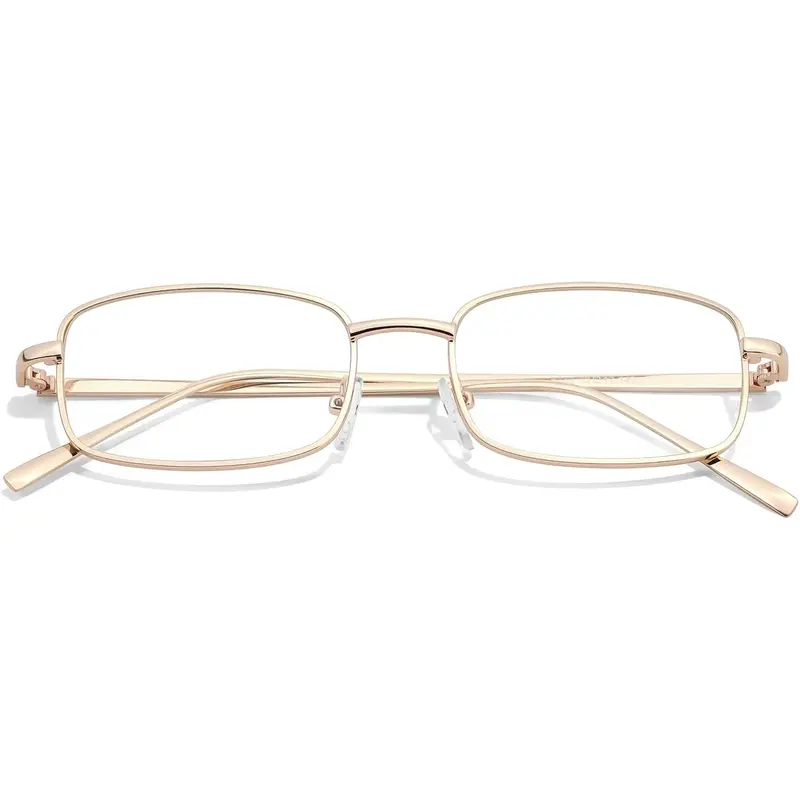 Women's Blue Light Blocking Bluelight Glasses - 2025 Trendy 50mm Lens Metal Vintage Slim Rectangle Frame, Female Prom Fashion Eyewear, Sunglasses Accessory with Great Customer Service