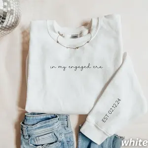 Minimalist Engagement Sweatshirt, In My Engaged Era, Custom Date Engagement Gift, Gift for Fiance, Gift for Newly Engaged, Fiance Crewneck