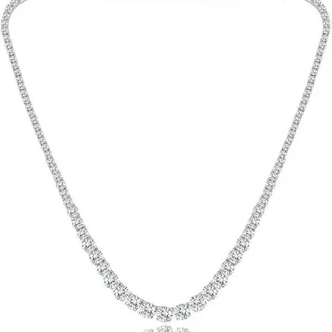 GEMESME Unisex Gold Plated Copper Tennis Necklace, 3-6MM Graduated Round CZ Chains with Double-Latch Box Closure, 16-24 In Trendy Elegant Costume Jewelry, Party/Birthday Gift, YNN1905-W