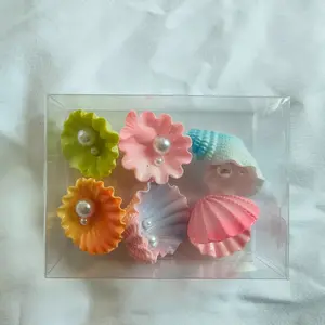 6designs, Resin Cartoon Miniature Ocean Pearl Shell DIY Jewelry Making Supplies, 6 Pieces Per Box, Perfect for Crafting and Decorations, DIY Jewelry Accessories