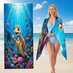 Finding Dory Nemo Squirt Underwater Adventure Microfiber Beach Towel - Soft Absorbent Sand Proof Pool Towel for Vacation Swim