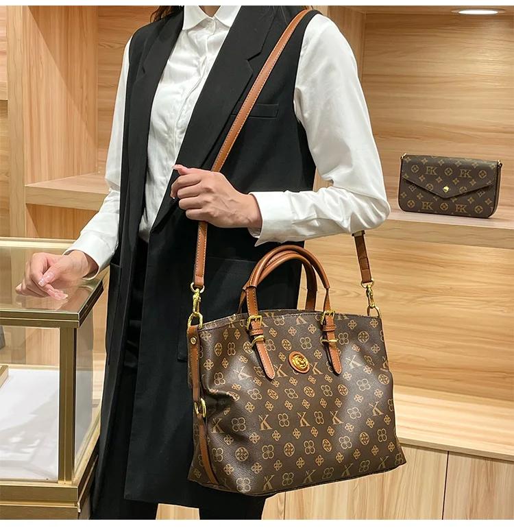 New style genuine leather women's tote hand held large bag file bag large capacity high end large bag curve tote bag