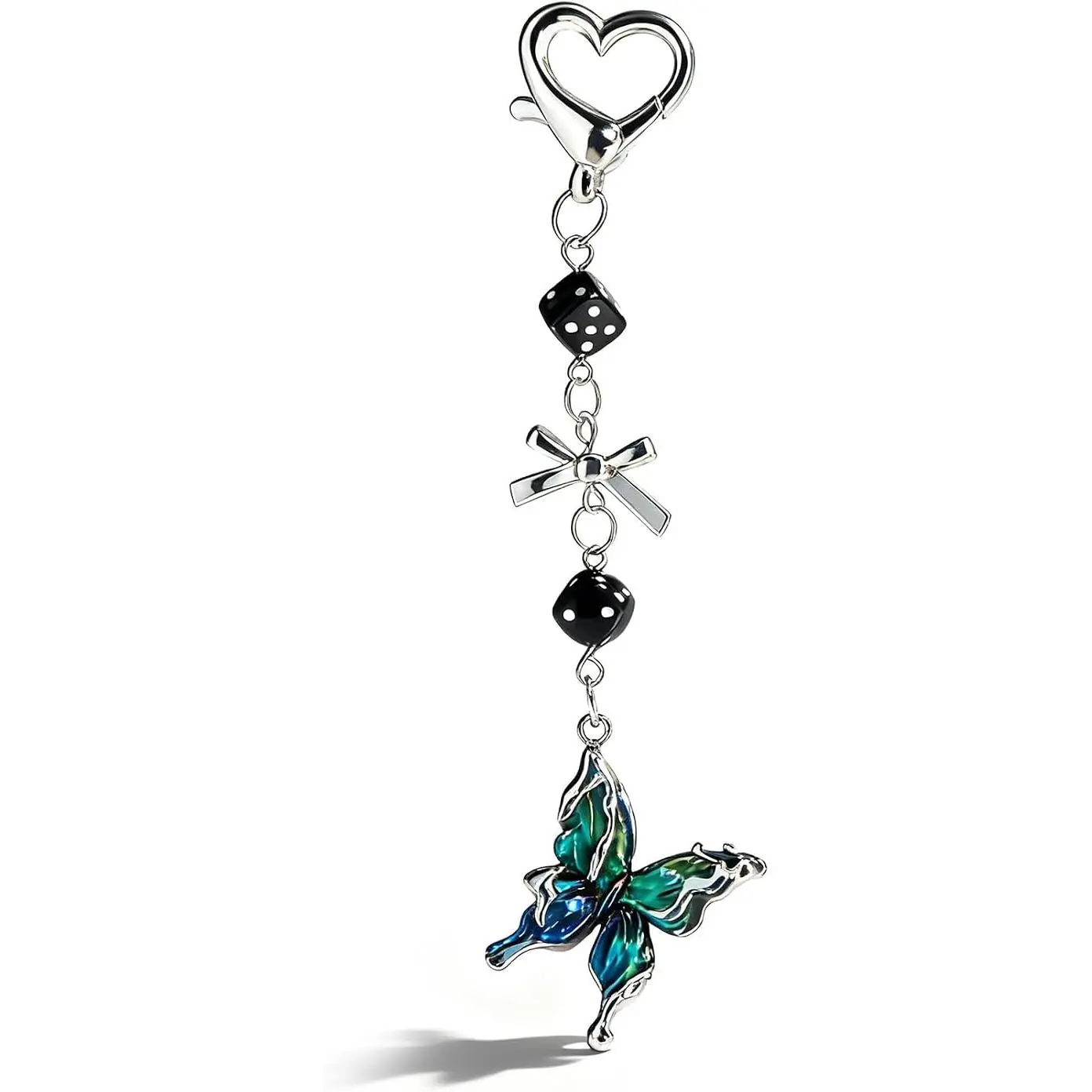 Veliora Gift B Dice Keychain Black 8 Ball Bag Charm Lucky Charms Billiards Pool Purse Backpack Accessory Gift for Women Men