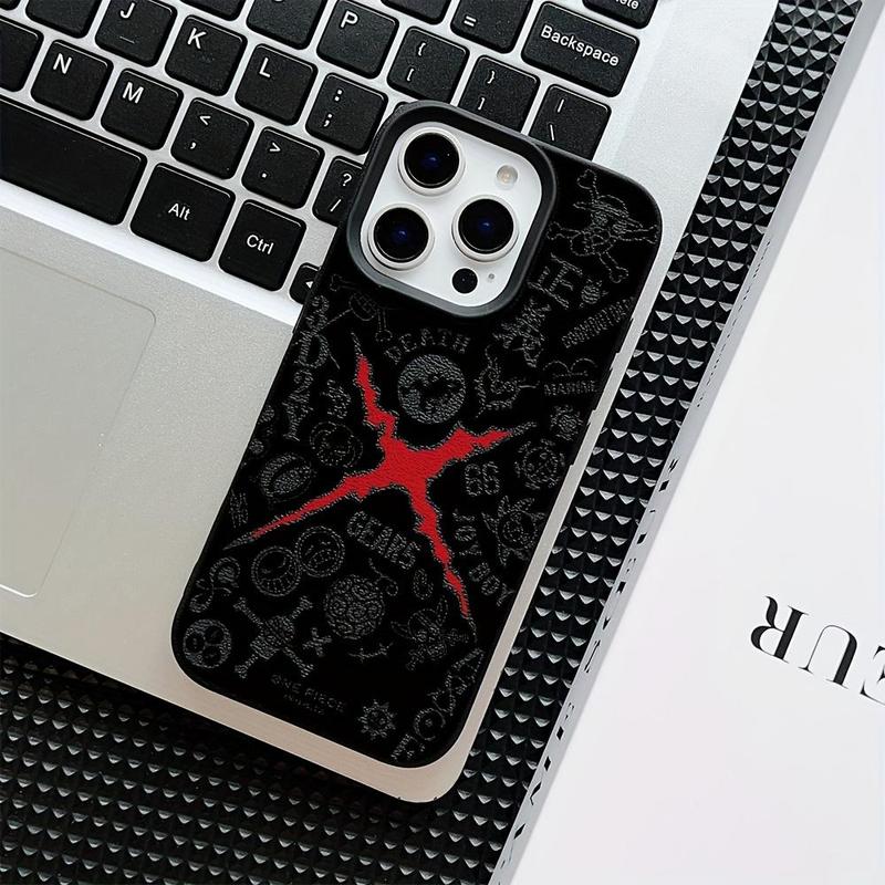 Anime Black Design One  Phone Case Suitable for iPhone 17 16 15 14 13 12 11 Pro Max Plus Shockproof Soft Back Cover Couple Gift
