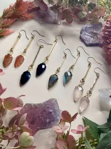 Hammered Stick Spade Earrings