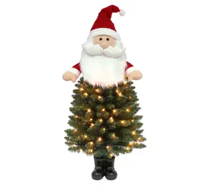 Puleo 4 ft Pre-Lit Santa Tree - 100 Clear Lights