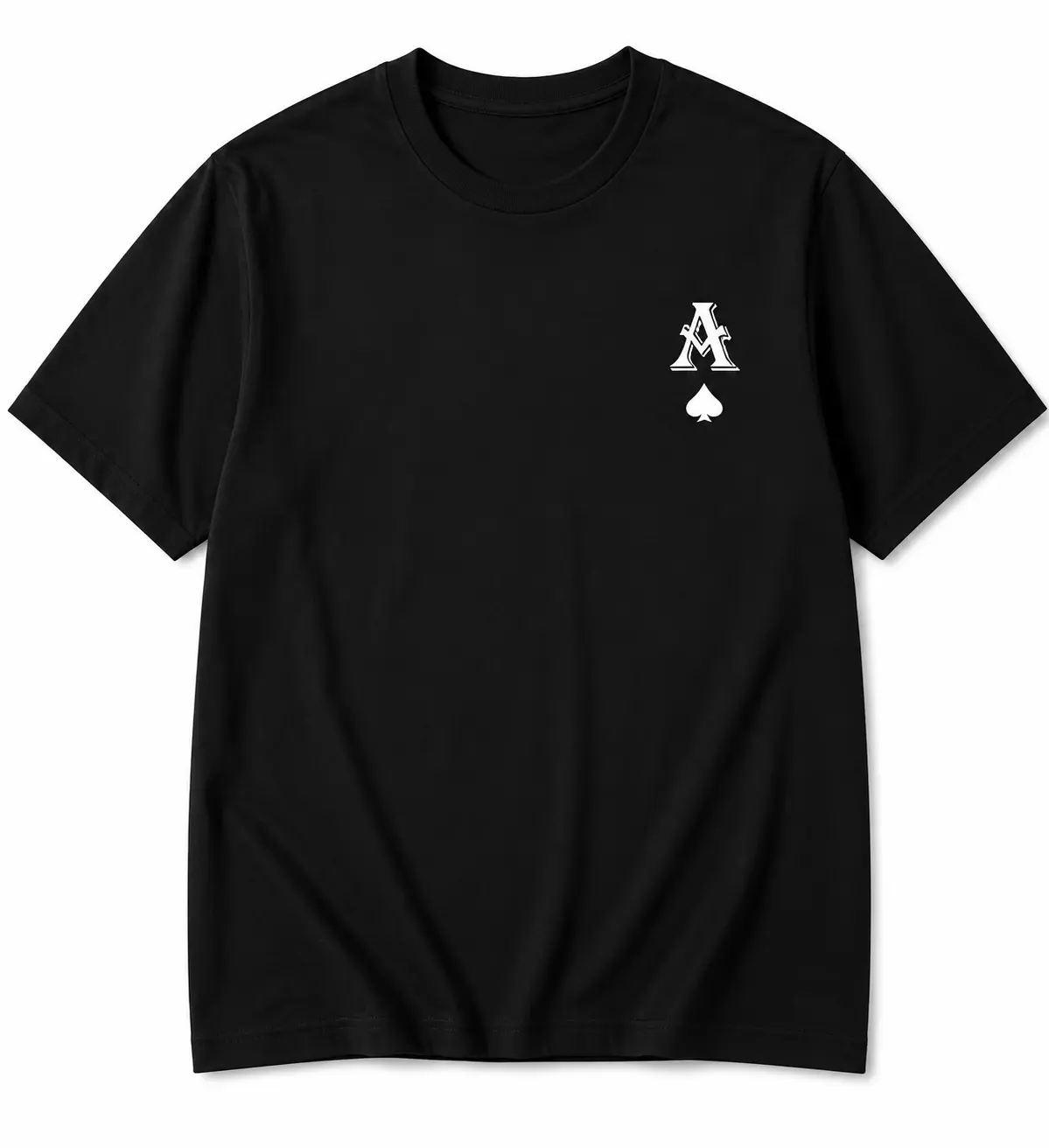 Men's Vintage Oversized Graphic T-Shirt - Menswear Poker Ace of Spades Print, Streetwear Casual Top, Shortsleeve