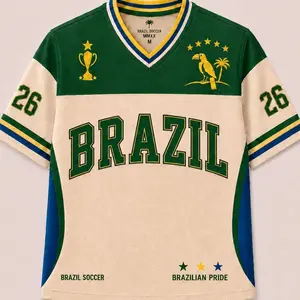 Brazil Soccer Jersey, Retro Team Brazil Shirt, Retro Brazil Team Shirt, Custom Name Number Jersey, Football Fan