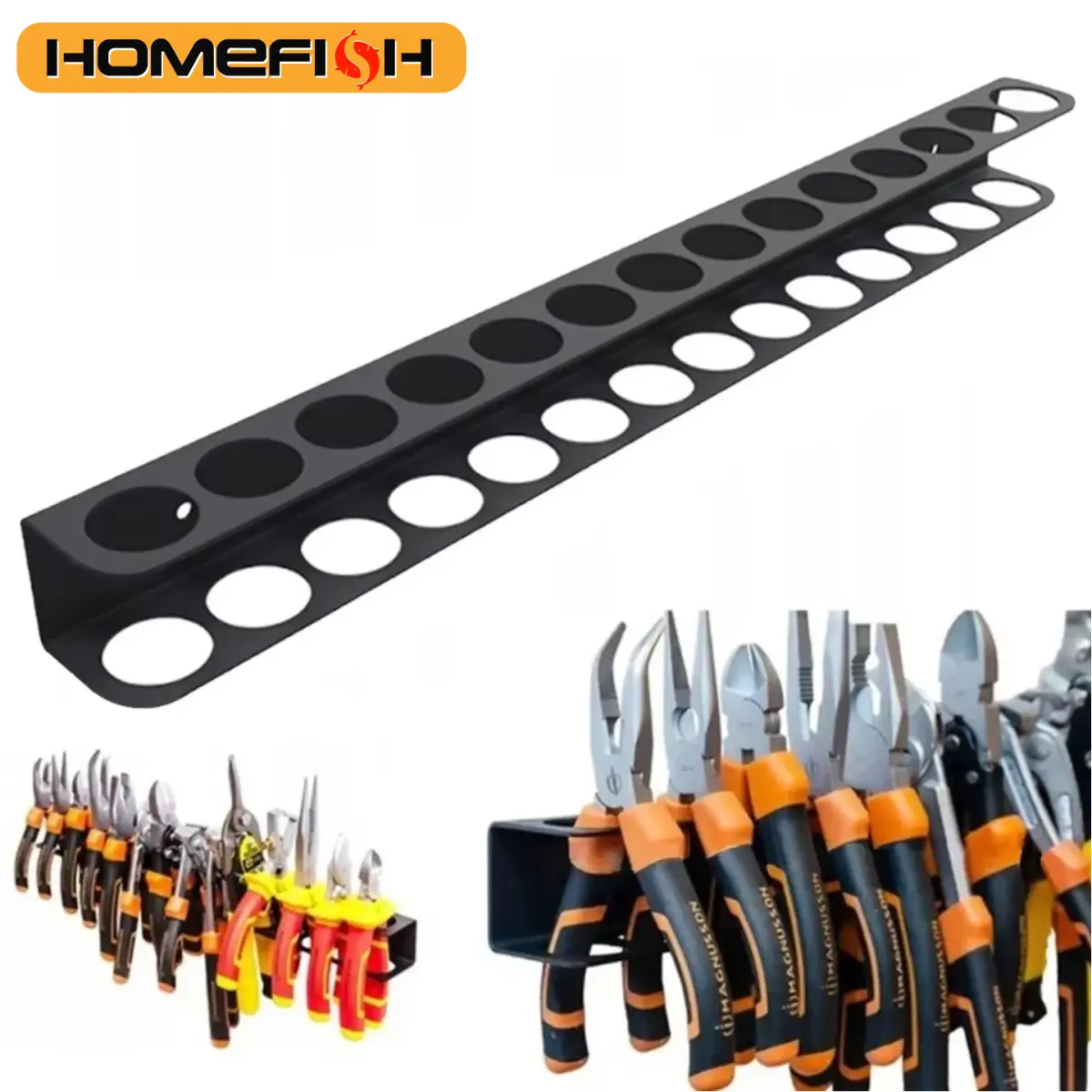 Wall Mount Pliers Holder Organizer, Heavy Duty Hand Tool Storage Rack for Hammer Wrench Screwdriver Garage Tool Organize