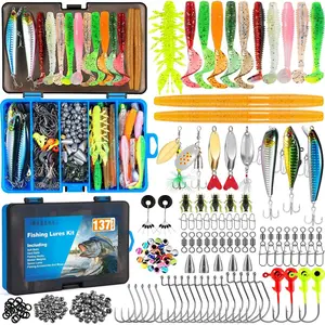 Fishing Lures, 137Pcs Tackle Box with Tackle Included, Crankbaits, Spoon, Hooks, Weights & Other Accessories, Fishing Bait Lure Gear Kit Gift for Men Bass Freshwater