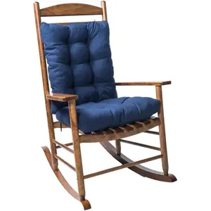 Patio Chair Cushion, Rocking Chair Cushion-Overstuffed Seat and Back Cushion Pad for Indoor and Outdoor Use, Navy Blue