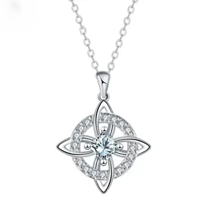 Witch Knot Cubic zirconia necklace, Hecate Goddess, Celtic knot design, Goddess jewelry, amulet necklace, copper necklace, set with artificial gemstone cubic zirconia, fashionable jewelry accessory, ladies' gift