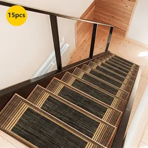 Non-Slip Stair Carpet, Step Protection Carpet, Decorative Bordered Stair Mat, Boho Runner Rug for Home Decoration & Bedroom Accessories - Suitable for Indoor, Outdoor Stairs & Multiple Scenarios.