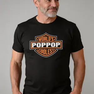 World's Coolest Grandpa Shirt Personalized Grandpa Nickname Motorcycle Dad Tee Custom Cotton Father's Day Birthday Gift from Grandkids Menswear T shirt