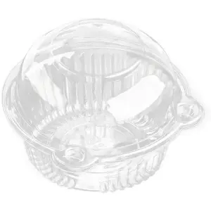 Single Serving Cake Packaging Boxes, Disposable Transparent Plastic Dome Cupcake Holders, Portable Individual Muffin Storage Cases Bulk Pack