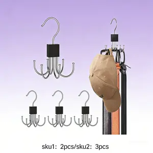 360° Rotatable Multi-Claw Hook, Multifunctional Hanger for Clothes, Belts, Scarves and Bags Storage, Purse Hook