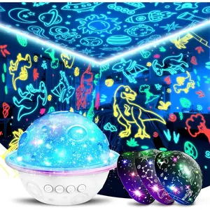 L-PNC005  Night Light Lamp for Kids Room: Planet Night Light Projector for Bedroom Birthday Gifts for 3 4 5 6 7 8 9 10 11 12 Year Old, 4 in 1 Dinosaur & Universe & Star Night Lights Kids Room Decor