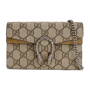 Pre-owned GUCCI Canvas and leather patch Crossbody Bags Dionysus Tiger Head Buckle Bag Old Flower Logo Canvas & Leather Crossbody Shoulder Bag for Daily Use or Special Occasions