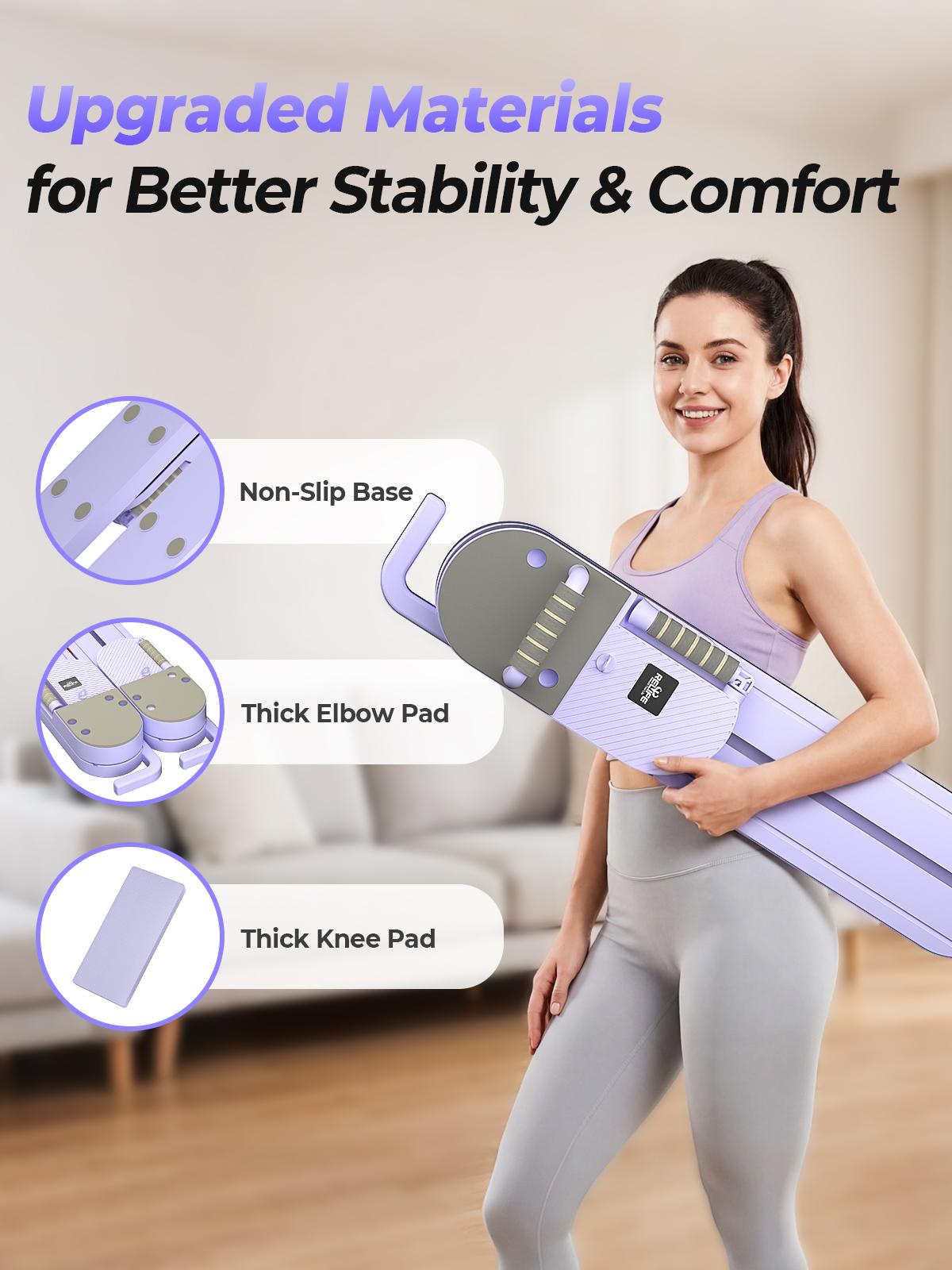 RELIFE Adjustable Split Pilates Board Multi Functional Ab Trainer with Silent Wheels and Non Slip Pads 5 in 1 Home Gym Equipment for Core, Summervibes