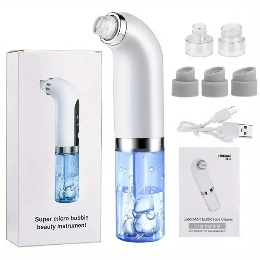 Rechargeable Electric Blackhead Remover, Adjustable Gear Facial Cleansing Device, Portable Skincare Tool for Women Daily Use