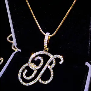 A–Z Initial Letter Pendant Necklace for Women – Elegant Script Alphabet Necklace with Simple Rope Chain, Fashion Jewelry Gift