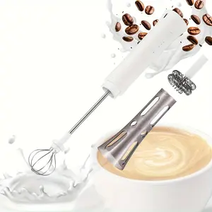 Hands-Free Standable Milk Frother, Wireless Electric 3-Speed Blender, Equipped with Stainless Steel Whisk. Supports USB Charging, Suitable for Making Coffee, Matcha, Latte, Hot Chocolate, Beating Eggs, Portable Blender. Father's Day Gift mixer