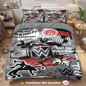 Royal Wrestling Wwe Print Bedding Set, Soft Comfortable Polyester Fiber, Zipper Closure, Suitable for All Seasons, Modern Bedding Set, Soft Bedding Sets