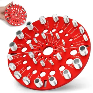 Nut and Bolt Thread Checker - 30 Standard and Metric Bolt Size Finder Bolt and Nut Identifier 15 Standard & 15 Metric Portable Thread Identifier Gauge with Hanging Hole (Circle Shape)