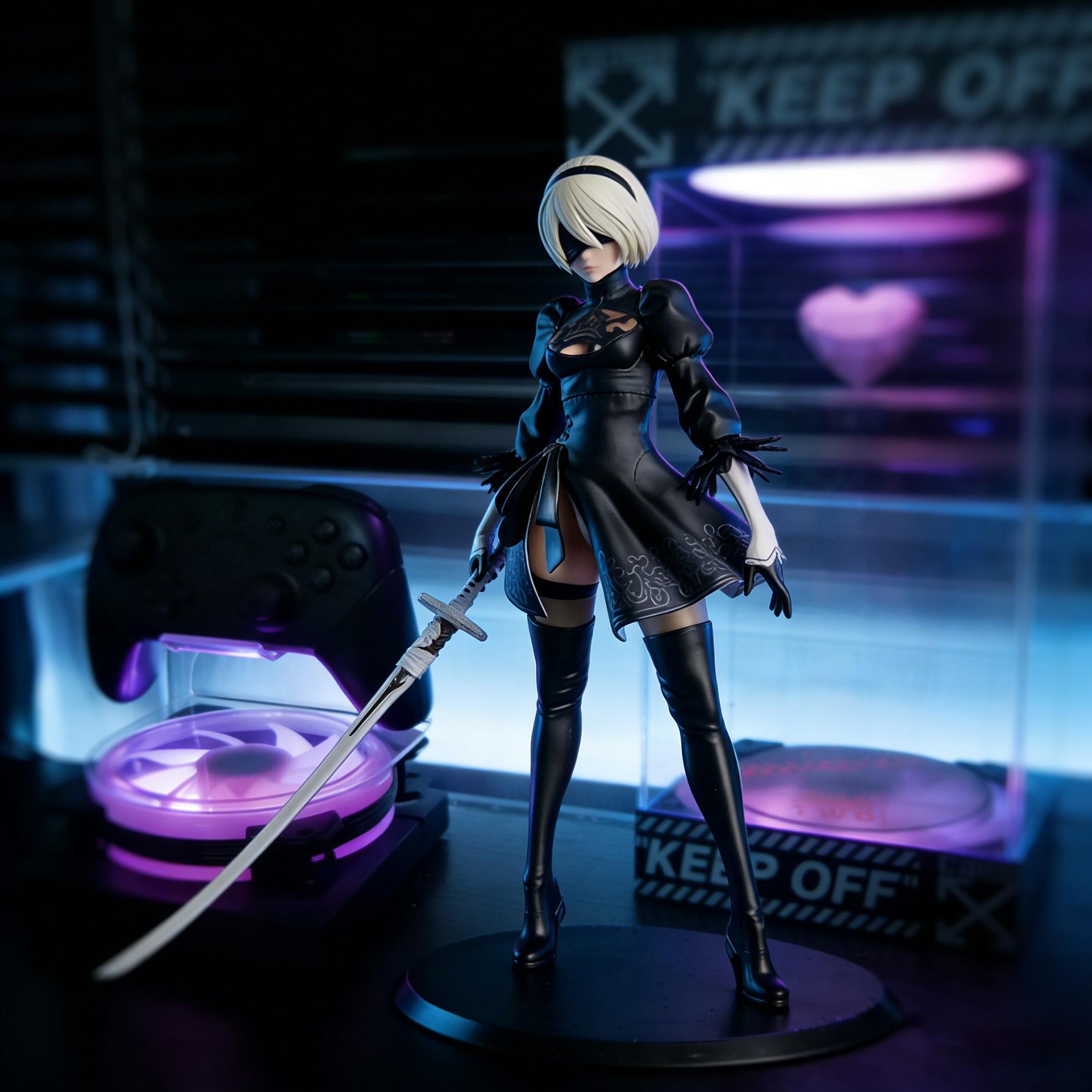 2026 New Nier Automata 2B Action Figure 28cm PVC Anime Model Yorha Type 2B Collectible Figure with Box TikTok Trending Waifu Anime Toy Desk Display Ornament Gift for Fans Collectors