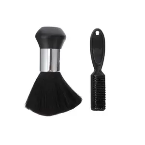 2pcs Black Neck Duster Comb Set, Barber Hair Cleaning Brush for Hair Cutting (Beauty & Personal Care Men's Manual Shaving Accessory)