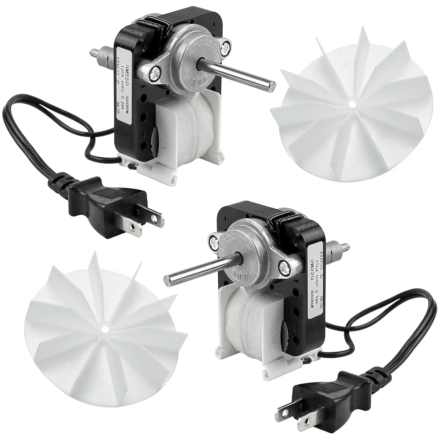 Universal SM550 Bathroom Vent Fan  Compatible with Br-oan Nut- Bathroom Exhaust Fan  50CFM 120V 3000RPM Replace C01575 65100 SM550 EM550 EM750-2 Pack by