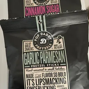 PopDaddy Pretzels Garlic Parmesan and Cinnamon Sugar  Made with Flavor so Bold it’s LipSmacking FingerLicking Crunchy Snack-small bags