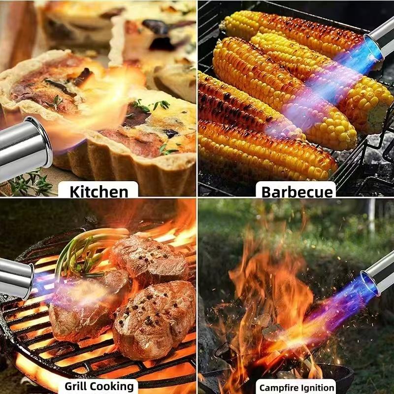 Windproof Stainless Steel Butane Gas Handheld Blow Torch - Leak-Safe Valve, Large Adjustable Soft & Hard Dual Flame, Hanging Hole Storage, Kitchen Tool for Sear Steak Fast, Soft Simmer Mode, Paint Strip Heat, Outdoor Camping BBQ Use Windproof Stainless Steel Butane Gas Handheld Blow Torch - Leak-Safe Valve, Large Adjustable Soft & Hard Dual Flame, Hanging Hole Storage, Kitchen Tool for Sear Steak Fast, Soft Simmer Mode, Paint Strip Heat, Outdoor Camping BBQ Use