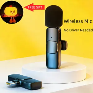 This black wireless mic works with iPhone, iPad, and Android. Just plug and play! Smart noise cancellation delivers clear sound. Ideal for vlogs, interviews, podcasts, and TikTok. Easy to use, great audio—one small device levels up your content. 1 pack