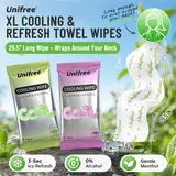 Unifree Portable XL Cooling Body Wipes for Neck & Body - Menthol Refreshing Towel Wipes for Energy Boost, Driving Fatigue, Workout, Office & Outdoor Travel (Individual Pack), Sohochic, home essentials, gift ideas, cozy home