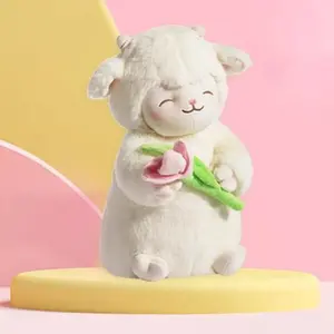 Sweet white sheep plush toys, soft plush toys, tulips, cute animal gifts, birthdays and Christmas