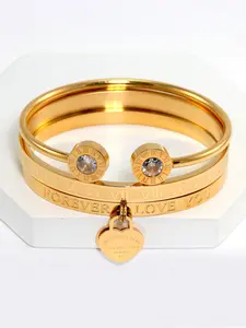 Men's Stainless Steel Roman Bracelet Set, Vintage Fashion Design, Ideal for Daily Wear & Special Occasions, Perfect Gift for Him, Fashionable Bangles