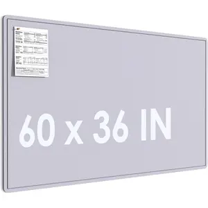 Bulletin Board 60" x 36", Foldable Felt Board Vision Board Supplies, Cork Board for Office, , School, Small Pin Boards for Walls Decorative Display Board Moonlight Gray
