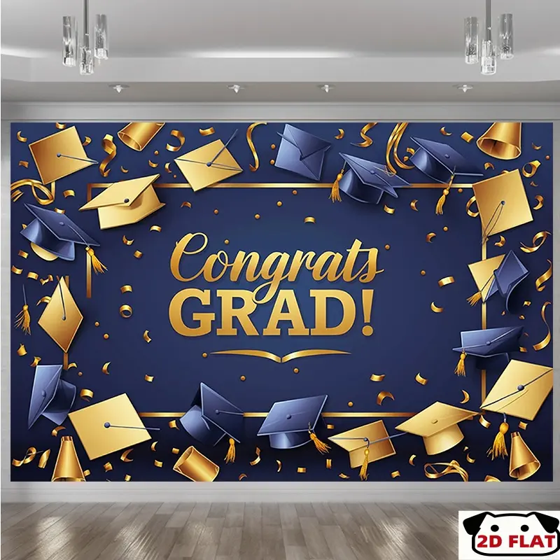 2D Flat Banner 1pc, Party Banner, Graduation Decoration, Grad Party Decorations, Congratulations Grad ThemedBackground Photo Props, Banner Decor, Home Decor, Party Background Decor, Party Decor/supplies/gifts Decorative Background
