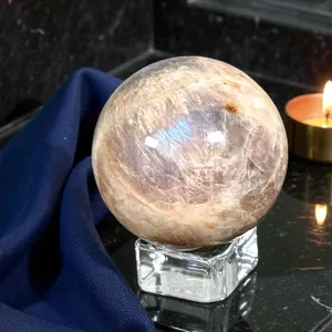 Blue Flash Moonstone Sphere | Polished Feldspar Crystal (2.1" Diameter)