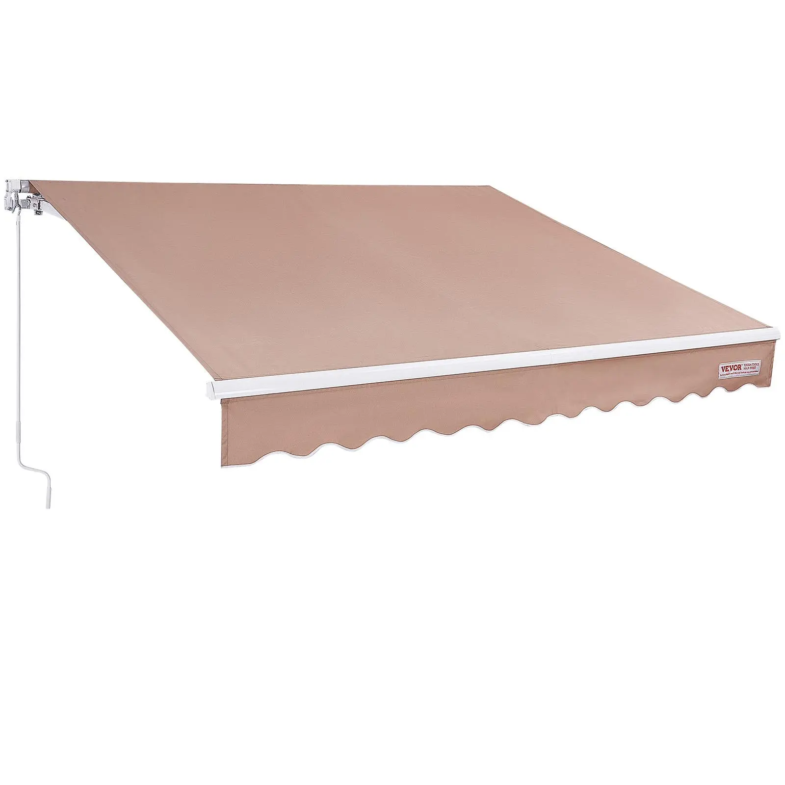 【summerfinds】VEVOR Manual Retractable Awning, 13 x 8 ft Outdoor Patio Awning Retractable Sun Shade, Water-Resistant Polyester Patio Door Window Awning Sunshade Shelter with Crank Handle for Backyard, Balcony