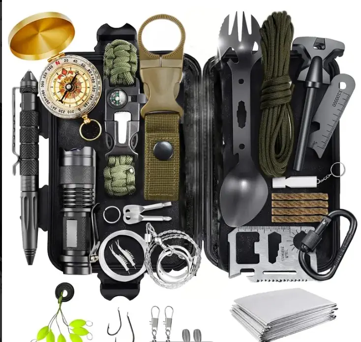 29-in-1 Survival Kit: Portable Outdoor Gear for Camping, Fishing & Adventuring - Perfect Christmas/Birthday Gift for Adventurers!