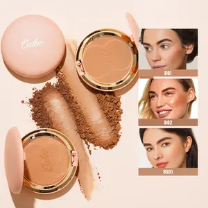 OULAC Shimmer Bronzer Powder Compact - Long Lasting Glow, Easy to Blend & Contour, Vegan & Cruelty-Free, 8.5g Flawless Luxury Cosmetic, Christmas Gifts for Women