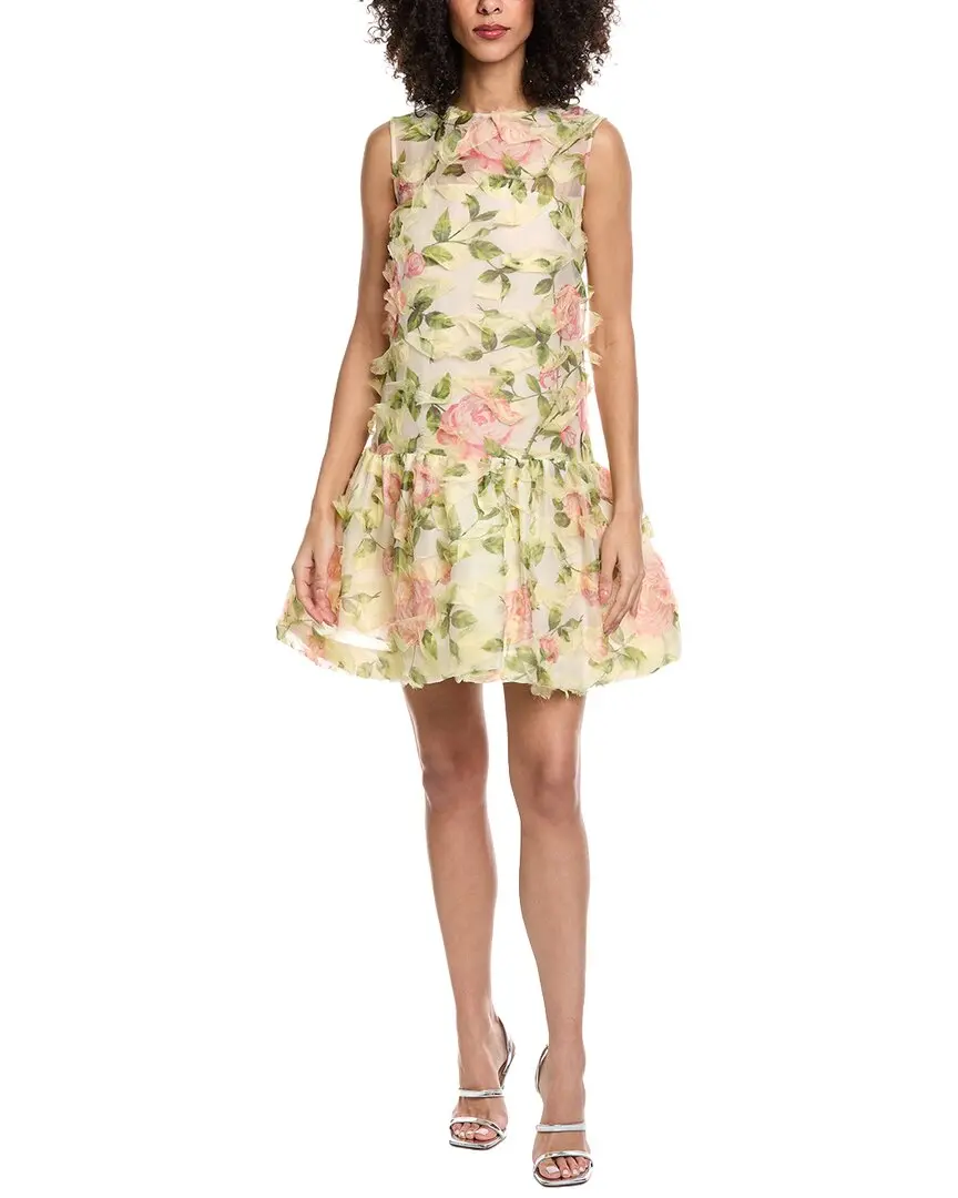 Oscar de la Renta English Rose Fil Coupe Silk-Blend Mini Dress