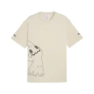 PUMA Mens X Pokémon Relaxed Graphic Crew Neck Short Sleeve Casual Tops Casual - Off White