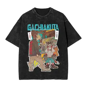 valentine shirts Zanka Nijik Gachiakuta Anime Washed T Shirt Streetwear Hip Hop 16Vintage T-Shirt  Tees for Men Women Cotton Oversize Summer