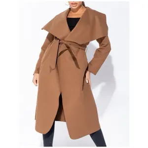 GIGI  MAXI LENGTH OVERSIZED BELTED WATERFALL COAT